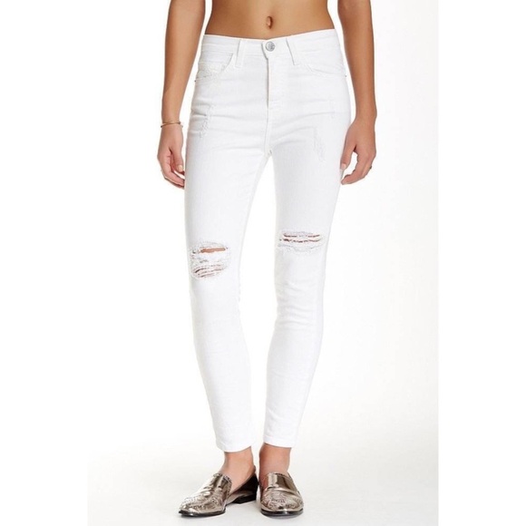 NWT Current Elliot The Super High Waist Stiletto White Jeans Sz 24